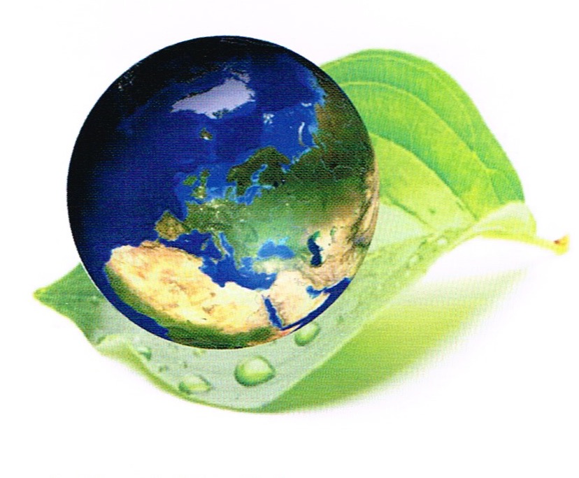 Green energy - Earth on a leaf metaphor